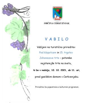 Vabilo na trgatev Johanezove trte